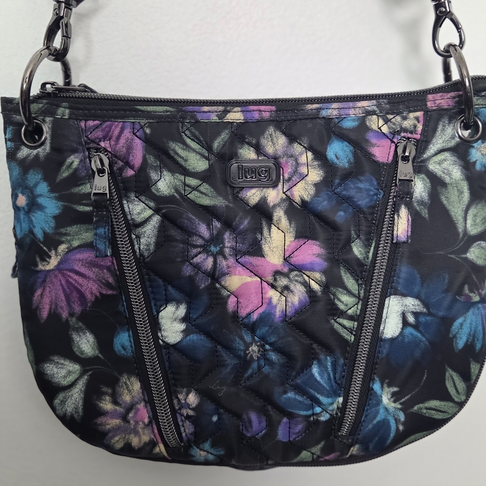 EUC Lug Swivel Convertible Crossbody Bag Bloom Black Floral Print - Picture 6 of 16